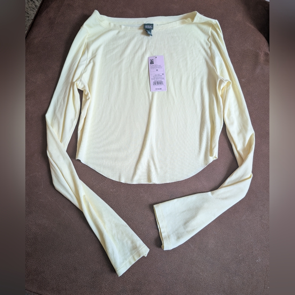 Wild Fable Light Yellow Long Sleeve Blouse